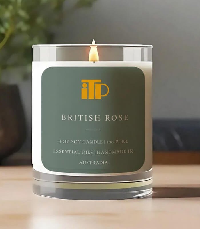 british rose candle intimate touch British Rose Container Candle - Image 1